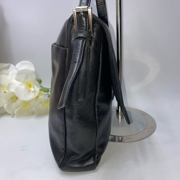 Fossil Flap Leather Messenger Bag Black Medium - Picture 3 of 12